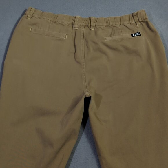 Cove USA Pants Men's 38 Olive Brown Chino Pants Stretch Elastic Waist Casual - Picture 3 of 11